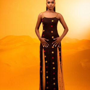 Andrea Dress - Brown & Yellow