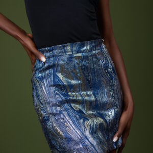 Capella Skirt - Navy Blue & Gold