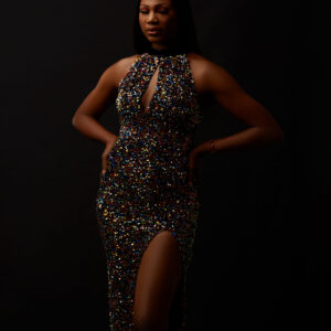 Farrah Dress - Black Multi Sequins