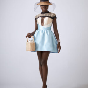Vera Dress - Baby Blue with Champagne