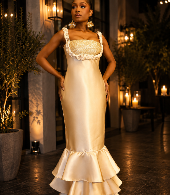Joanne Dress – Champagne / Lily