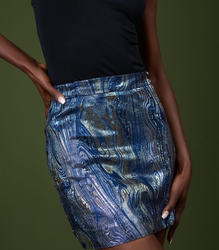 Capella Skirt – Navy Blue & Gold