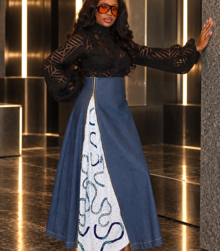 Lami Midi Skirt – Blue Denim