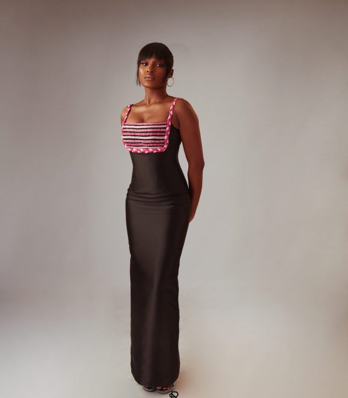 Joanne Dress – Pink & Black